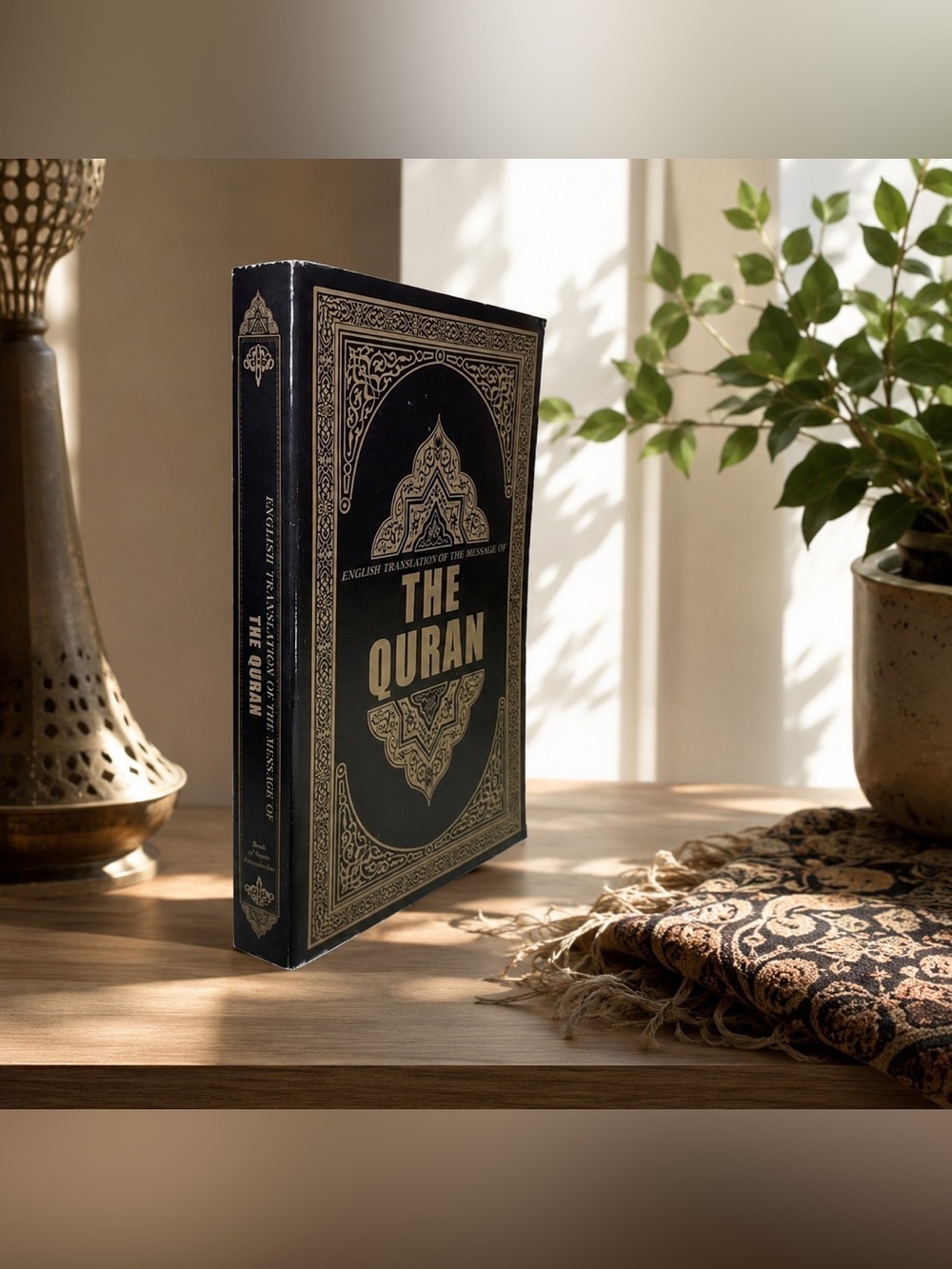 The Quran Hardcover Black Gold Religious Book Translation